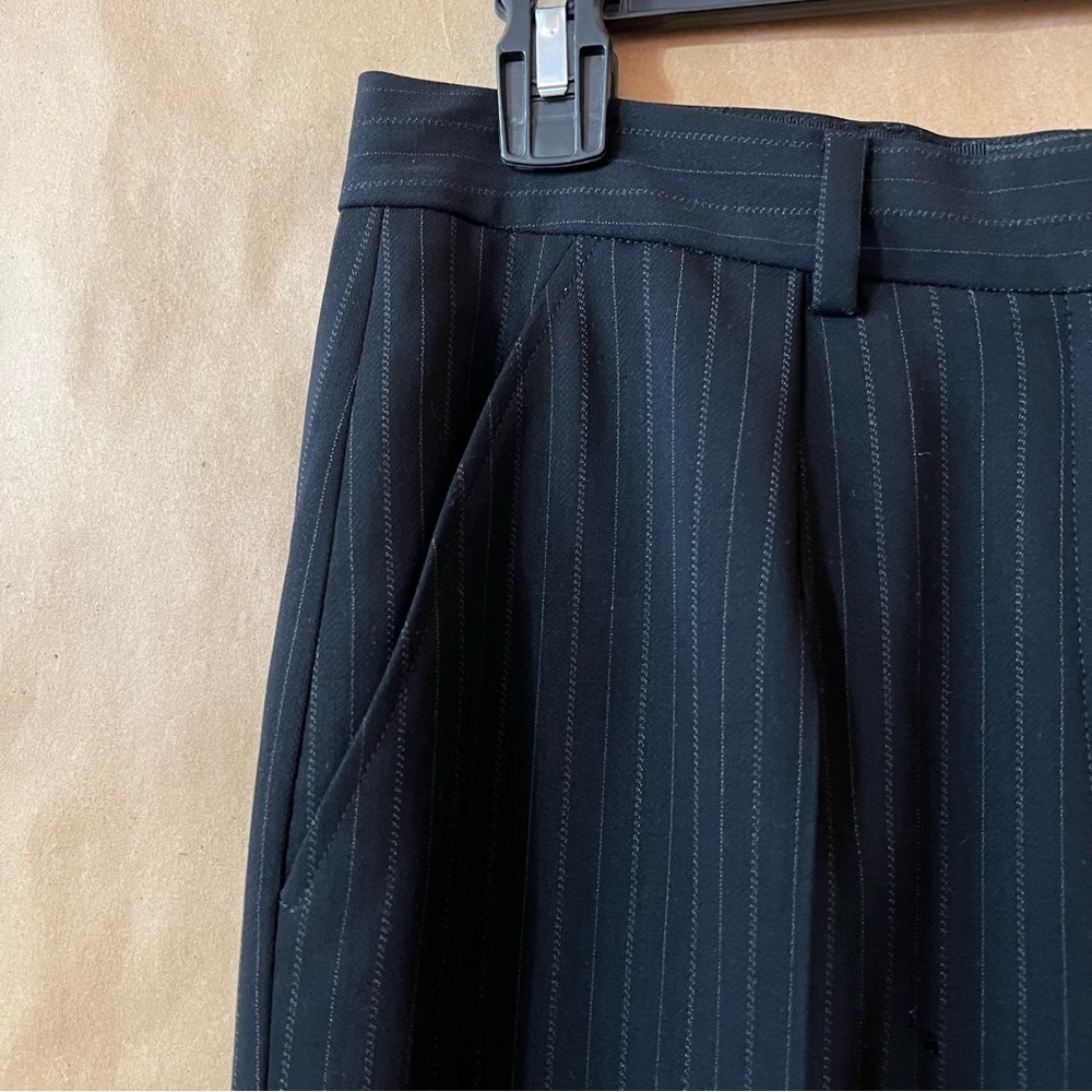 Giorgio Armani | Wool Pinstripe Trousers High Rise Tapered Pants Size 10 (IT 46) - Picture 5 of 11